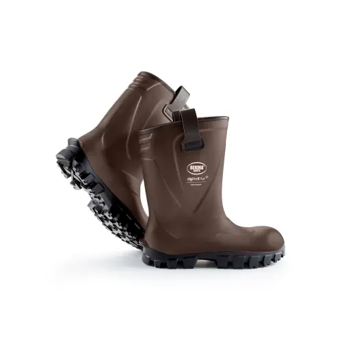 Bekina RigliteX Fur SolidGrip S5 Safety Boots - Steel Toe & Midsole with Thermal Lining, Slip & Chemical-Resistant - Brown
