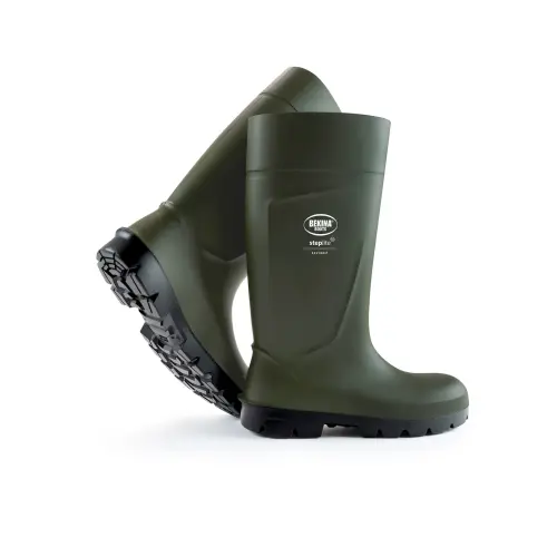 Bekina Steplite EasyGrip S5 Safety Wellington Boots - Waterproof PU Work Boots with Steel Toe Cap & Midsole - Green