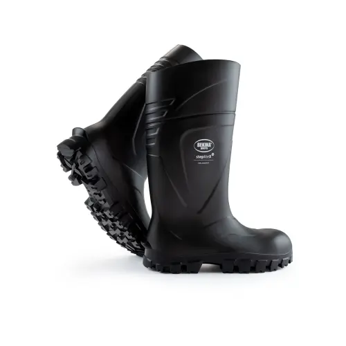 Bekina Steplitex SolidGrip S5 Safety Wellington Boots - Non-Metallic Toe Cap & Midsole, Slip & Chemical-Resistant - Black