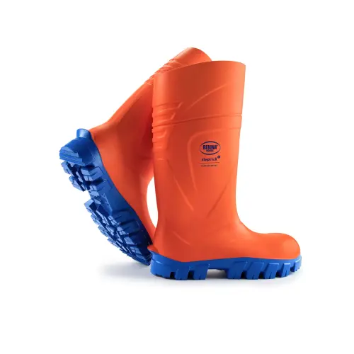 Bekina Steplite X ThermoProtec S5 Safety Wellington Boots - Non-Metallic Toe Cap & Midsole, Insulating to -40°C - Orange/Blue
