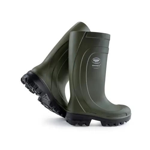 Bekina Thermolite IceShield S5 Safety Wellington Boots - PU Insulated Boots, Steel Toe Cap & Midsole, Slip-Resistant - Green