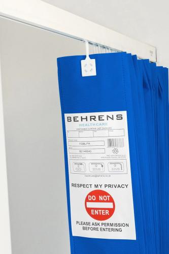 100% Polypropylene FR Disposable Curtain with Large Fixed Hook header (Pack 6 or 12)