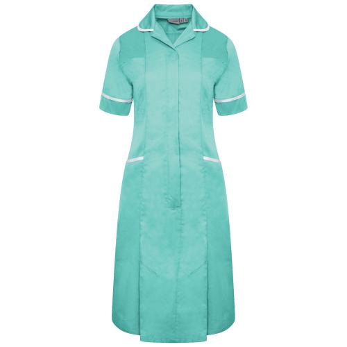 Ladies Dress with Round Collar Eau de Nil/White Trim 10 Regular