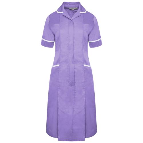 Ladies Dress with Round Collar Lilac/White Trim 10 Regular