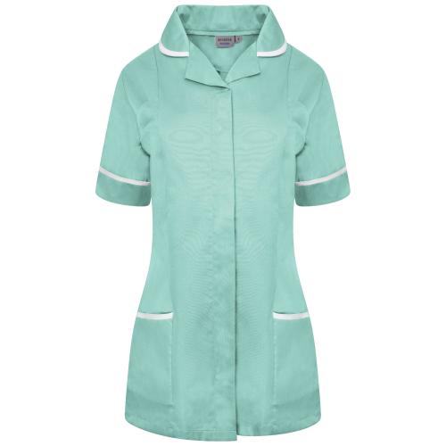 Ladies Tunic with Round Collar Eau de Nil/White Trim 10