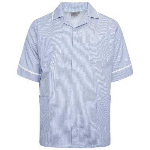 Male Tunic Blue/White Stripe/White Trim 32