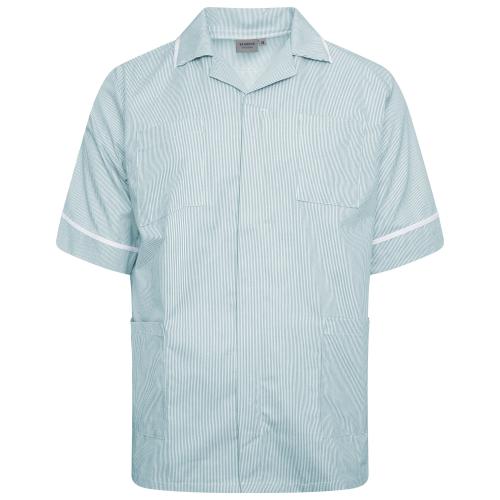 Male Tunic Green/White Stripe/White Trim 32