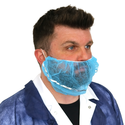 Non-Woven Detectable Beard Mask White