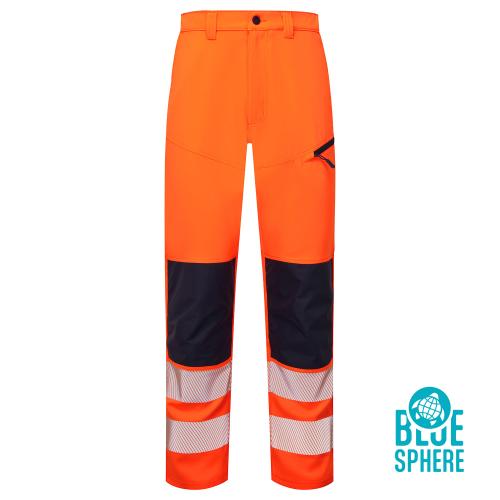 Essentials Hi Vis Eco Coolair 4-Way Stretch Orange Trousers  