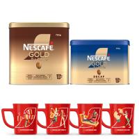 Buy Nescafe Gold Blend 750g + Gold Blend Decaffeinated Coffee 500g Get FOC Set of 4 Red Mugs