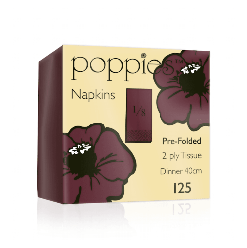 Napkin 2ply 40cm 8 fold Bordeaux