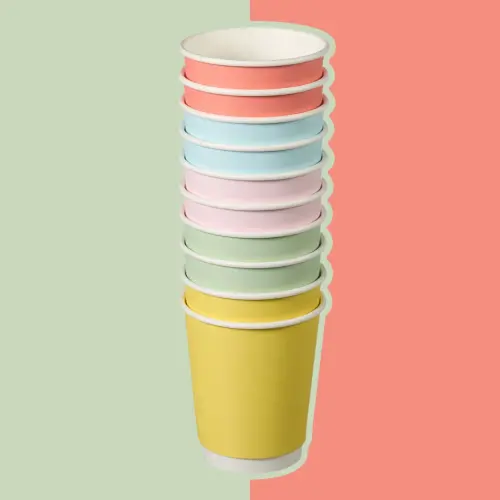 8oz Confetti Cups Stacked
