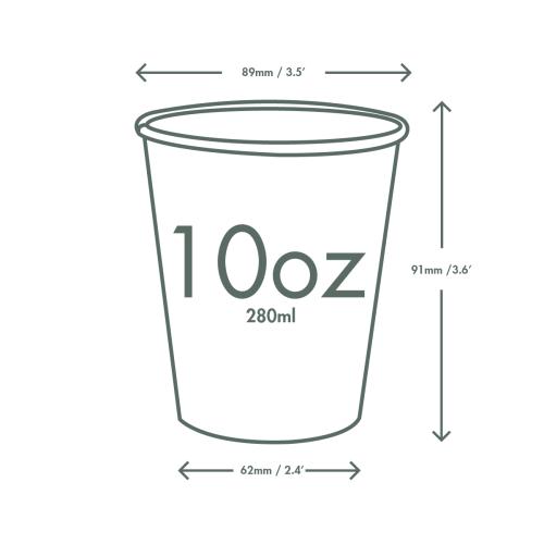 Vegware 10oz Feel Good Cup Dimensions