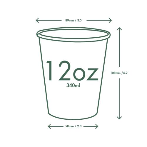 Vegware 12oz Feel Good Cup Dimensions