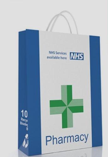 Paper Pharmacy Carrier Bag - 415 x 120 x 320mm - Pack of 250