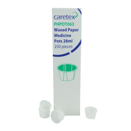 Caretex Wax Paper Medicine Pot 28ml - Pack of 5000
