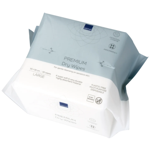 Abena Premium Dry wipes 30x30cm, 12 packs of 50 Range