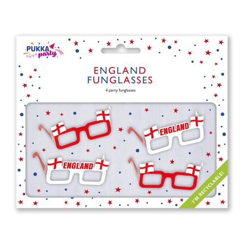 England Selfie Prop Glasses