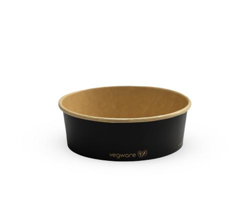 16oz/500ml round black paper food container, 150-Series