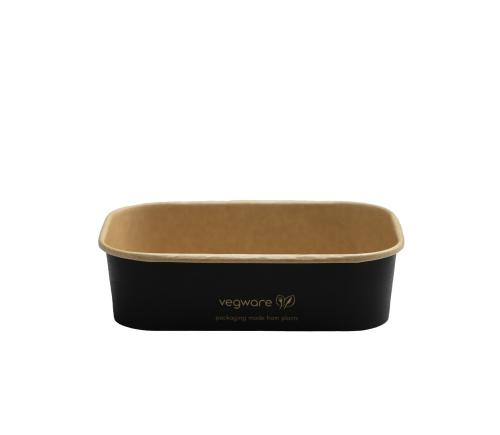 16oz/500ml rectangular black paper food container