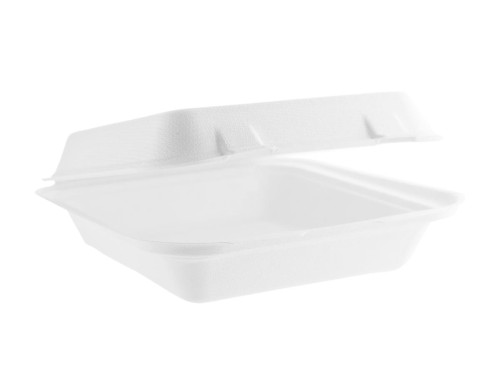 Vegware 8in square bagasse lunch box