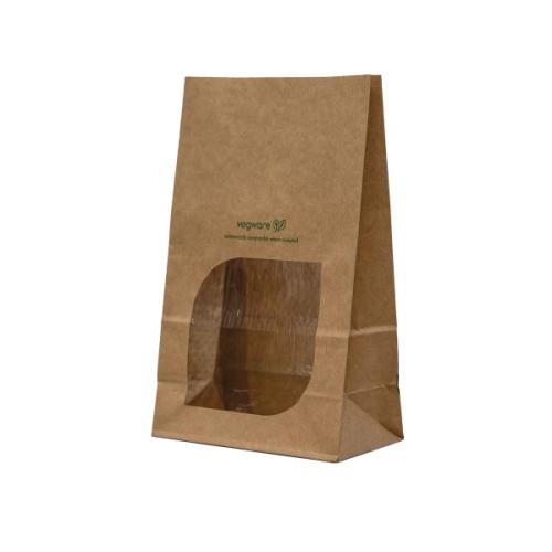 5 x 3 x 8in kraft NatureFlex window bloomer bag