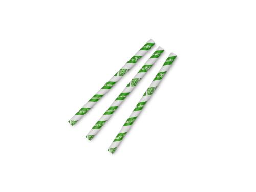 Jumbissimo green stripe 10mm paper straw, 7.8in (Pack of 1600)