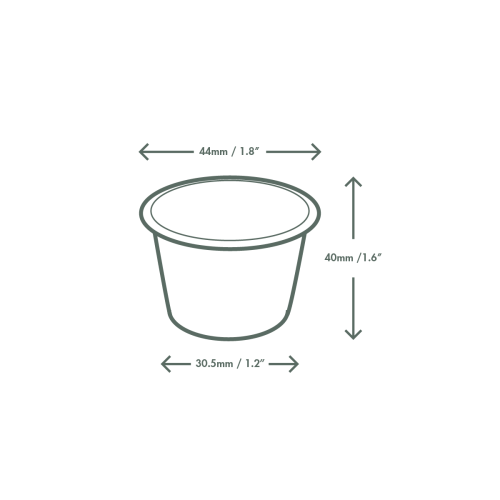 Vegware Kraft paper portion pot dimensions
