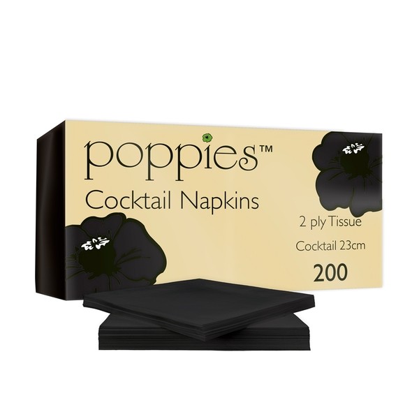 Poppies 23cm 2 ply cocktail napkins