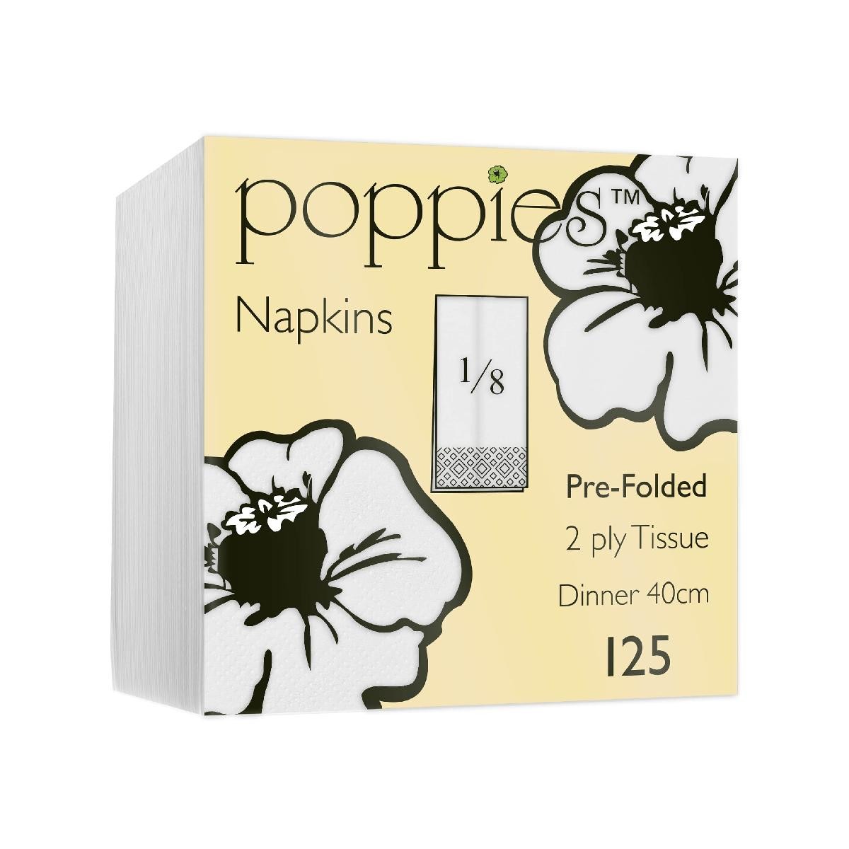Napkin 2 Ply 40cm white - 8 fold