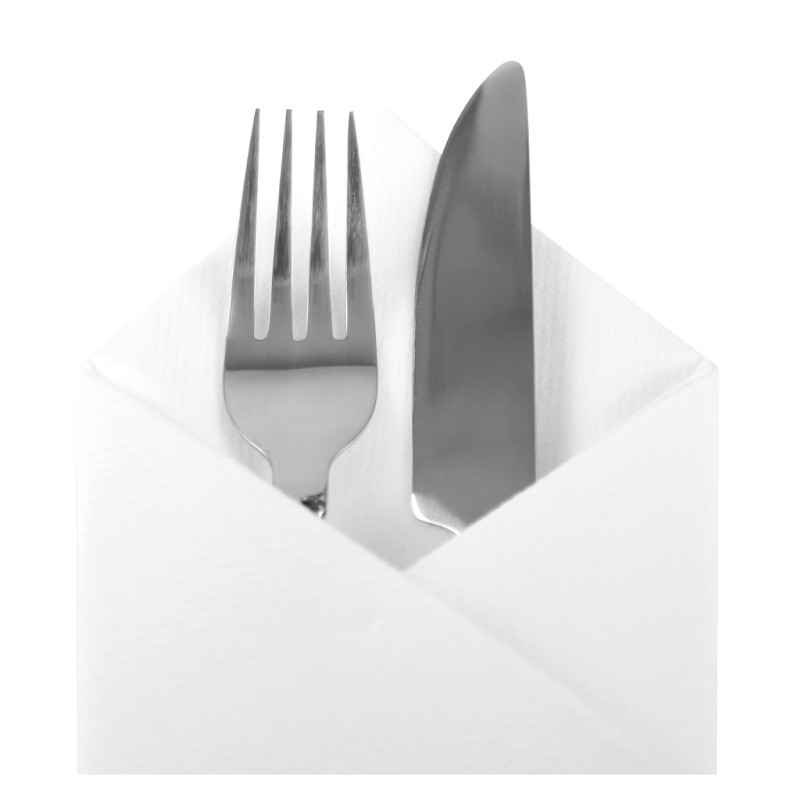 40cm Airlaid dinner napkin 8 fold white
