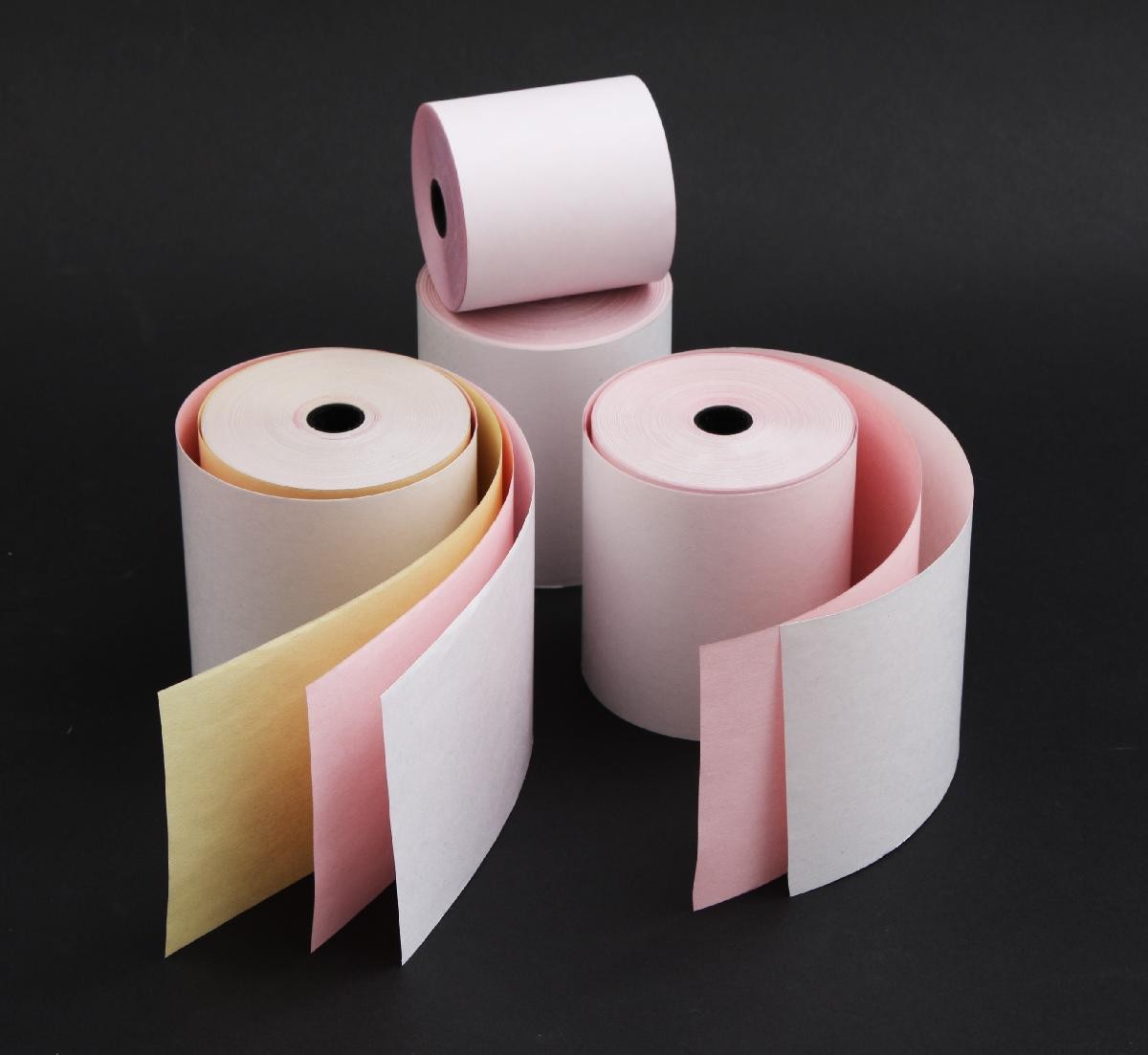 76mm, 3 Ply -   white/pink/yellow kitchen printer rolls