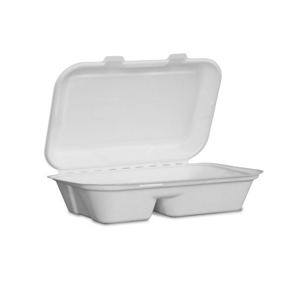 9 x 6in/245 x 155mm 2-comp Nourish moulded fibre clamshell - Pack of 200