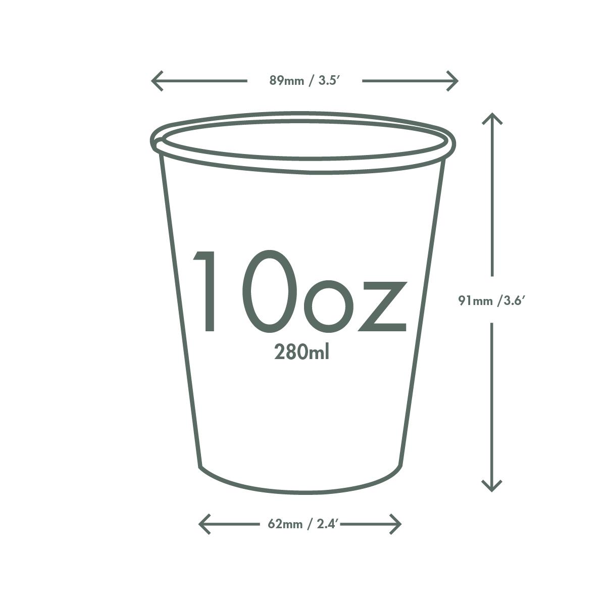 Vegware 10oz Feel Good Cup Dimensions