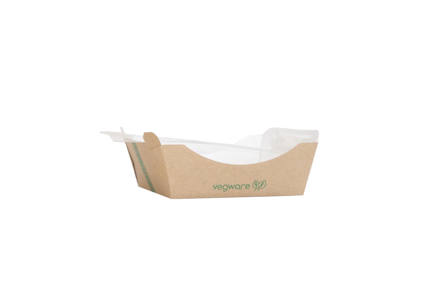 4 x 4in microflute food tray with sneeze guard film Pack of 570