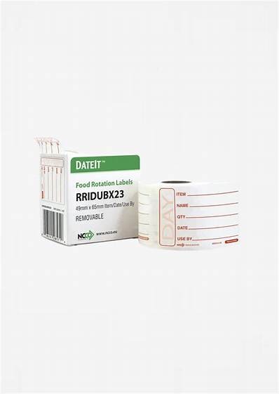 Food rotation labels - 50mm (2'') x 65mm (2.5'') Item Date Use dispensing box