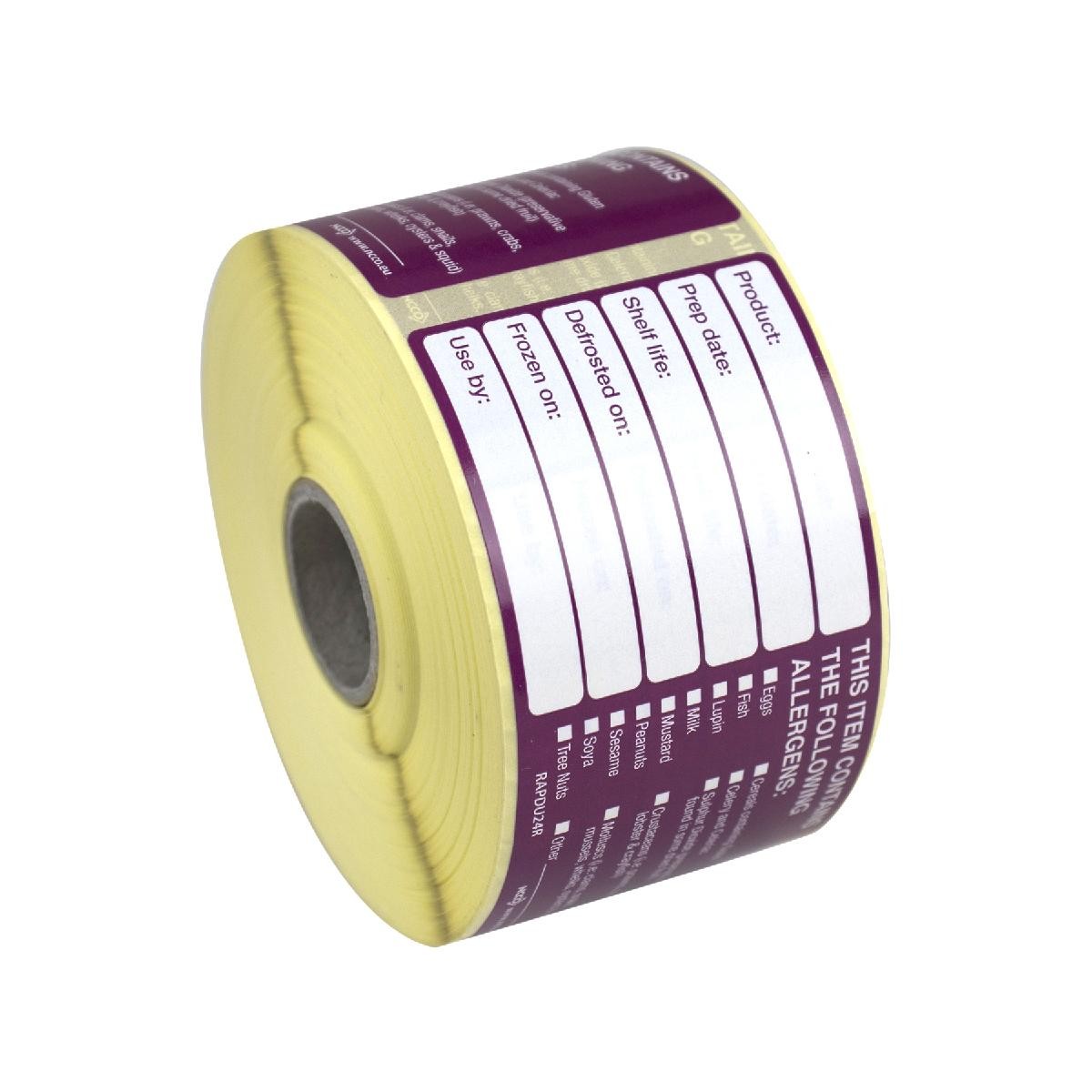 Allergen food labels - 50mmx100mm - (product/shelf life)