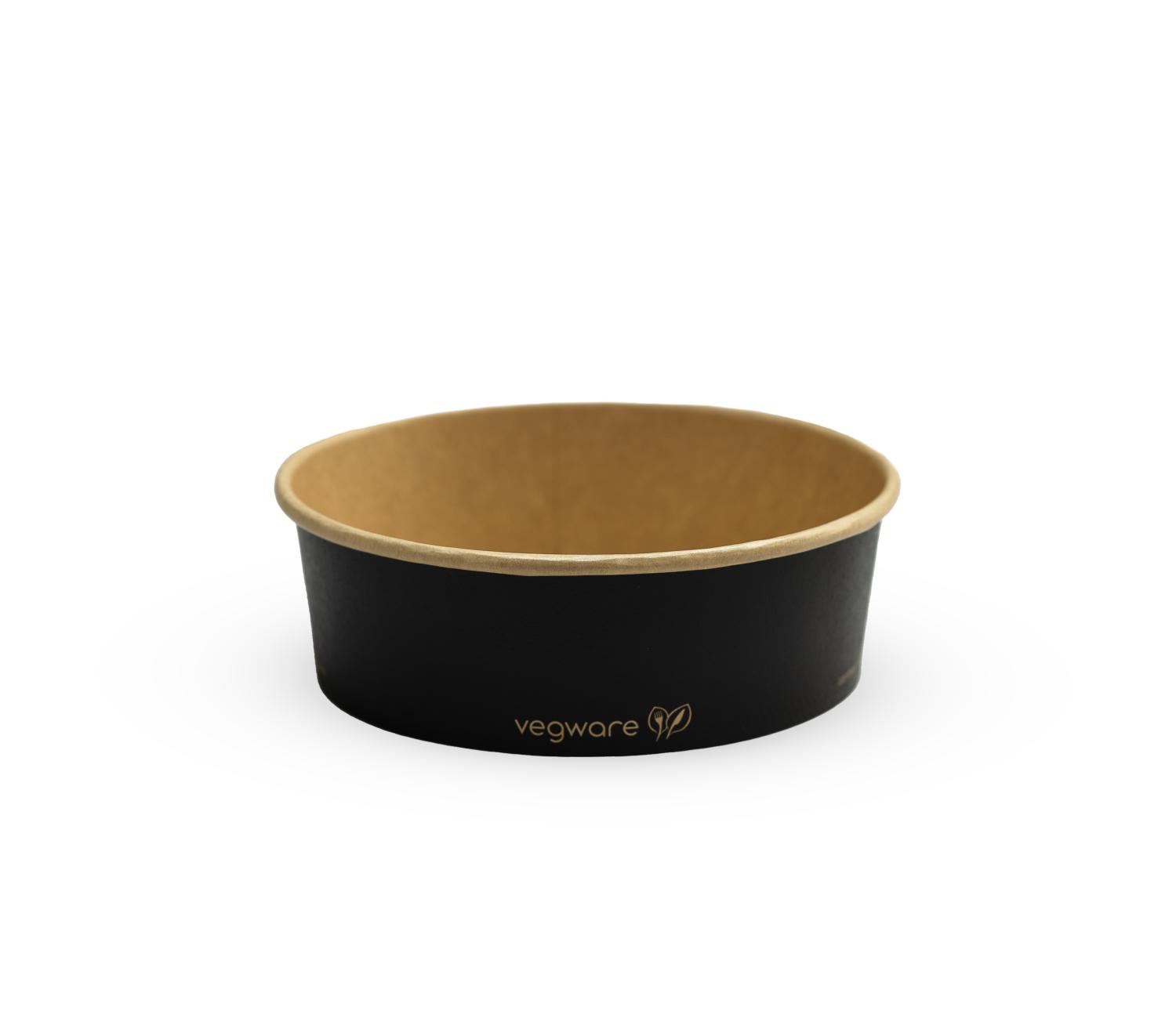 16oz/500ml round black paper food container, 150-Series