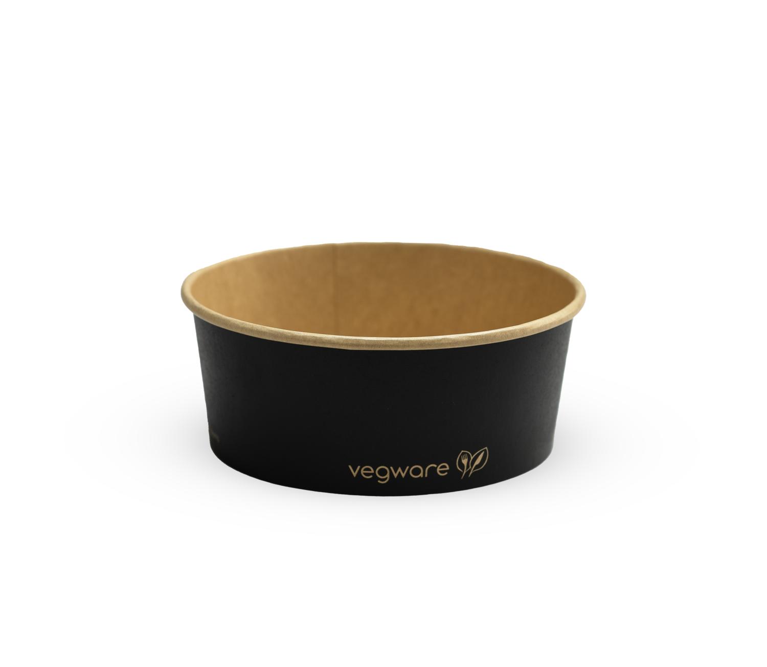 24oz/750ml round black paper food container, 150-Series