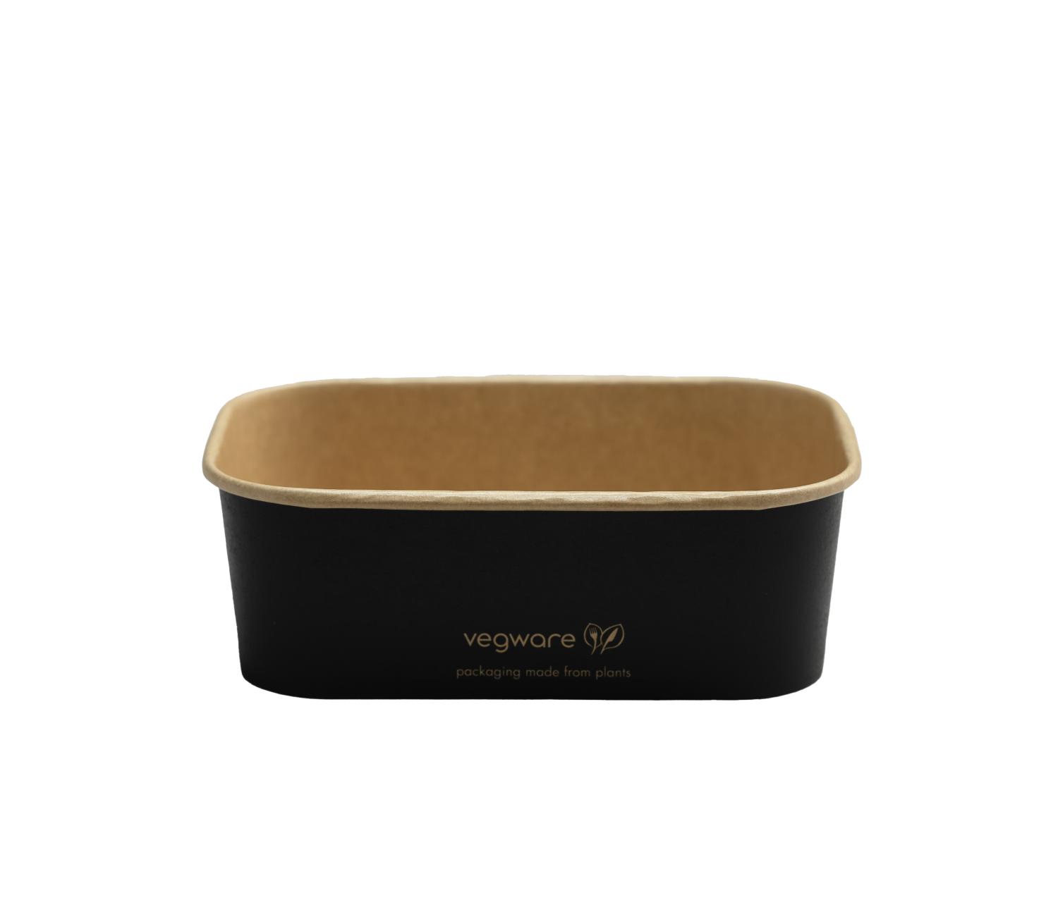 24oz/750ml rectangular black paper food container