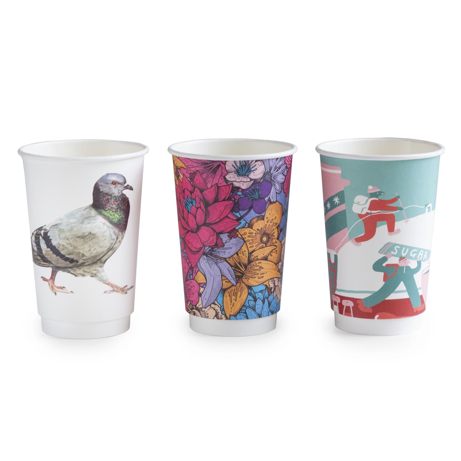 16oz Gallery design double wall hot cup
