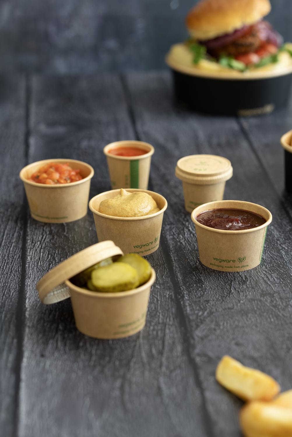Vegware Kraft paper portion pots