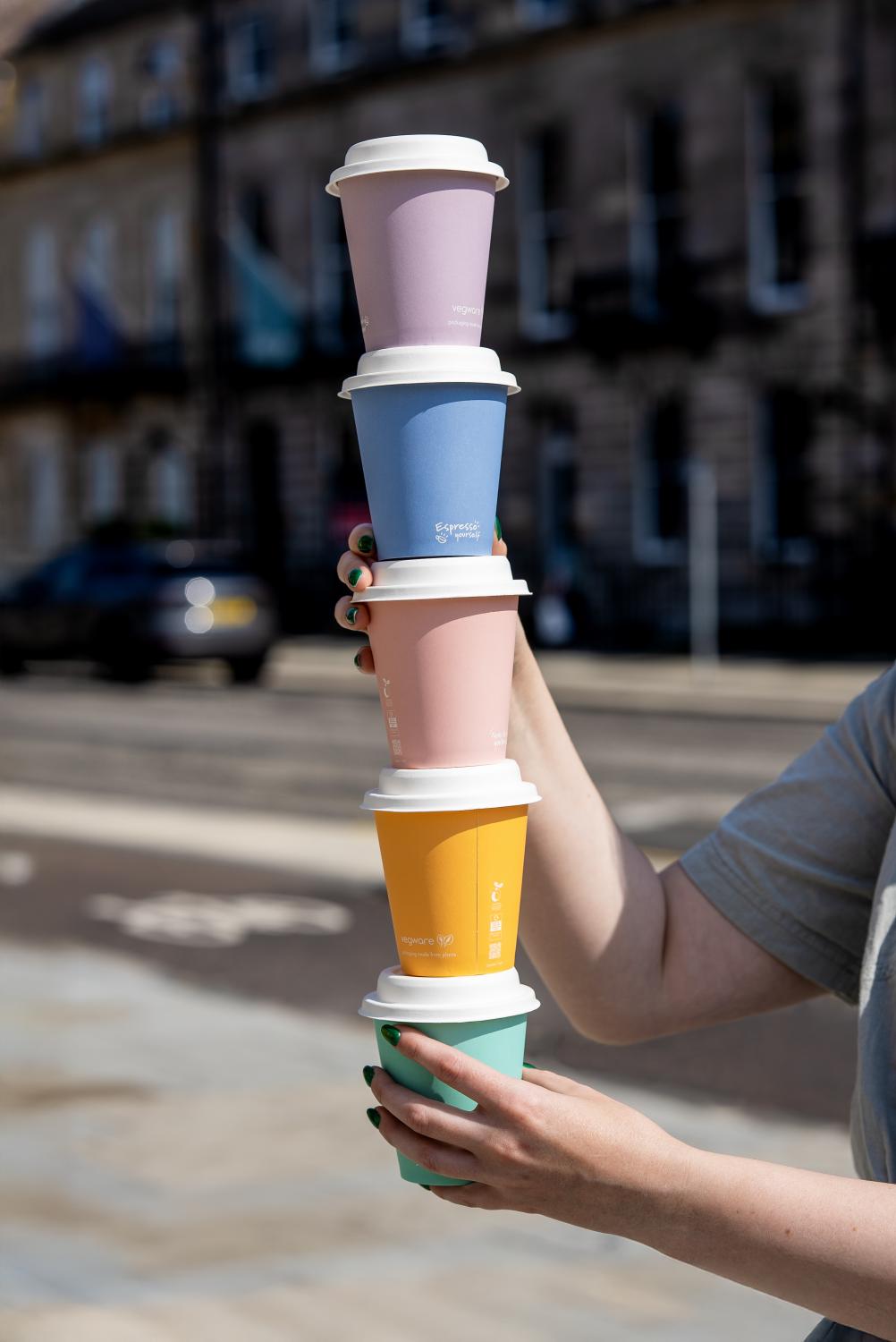 Vegware 10oz Feel Good Cup Stacked