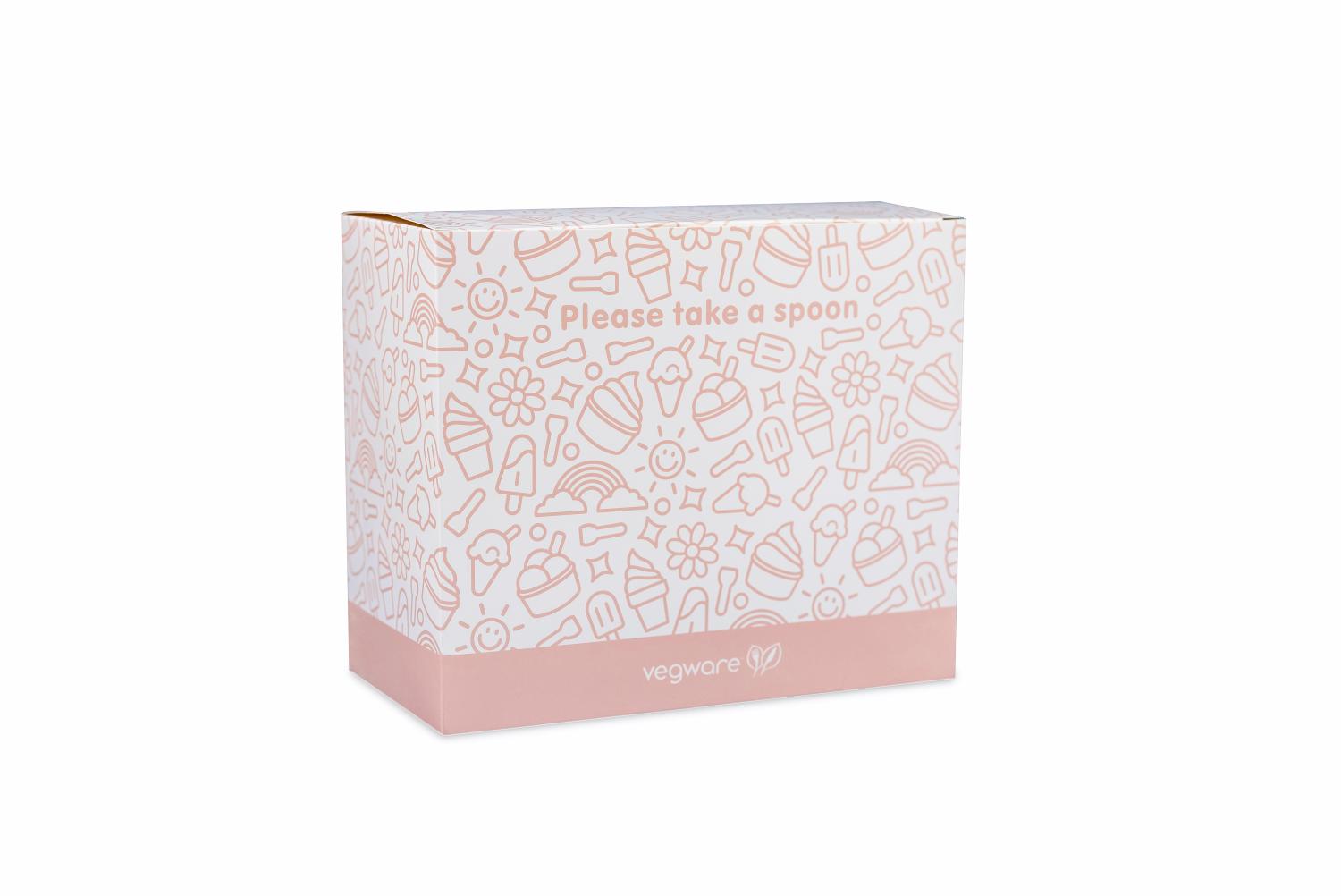 3.5in/90mm tutti frutti paper ice cream spoon, wrapped