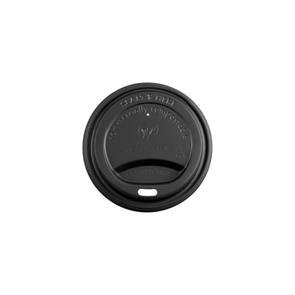 Vegware - black - 79mm CPLA hot cup lid (fits 8oz cup)