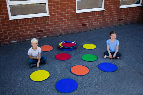 Kit For Kids Rainbow™ Circle Indoor / Outdoor Mats with Free holdall Set of 30