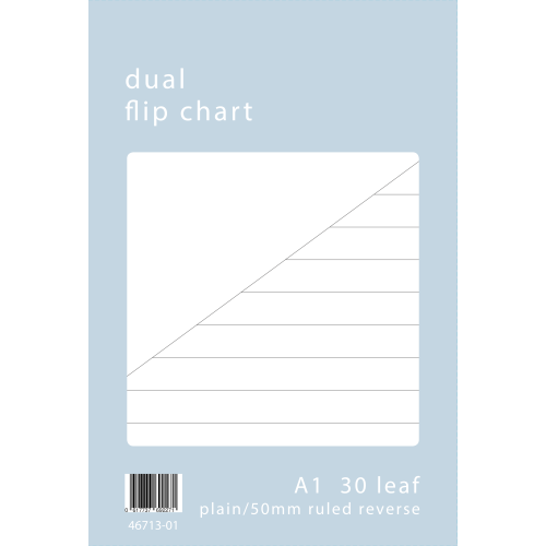 Dual Flip Chart Pad Plain one side 50mm ruled on reverse A1 Pack of 5