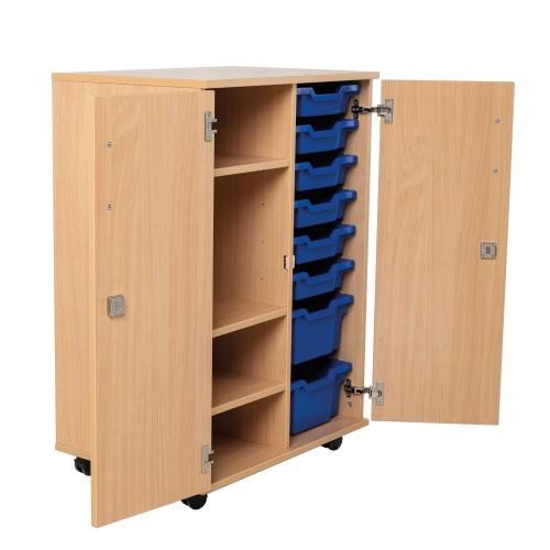 Metroplan Mid sized stock cupboard with trays