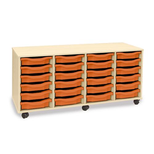 Monarch 24 Shallow Tray Storage Unit in Maple choice of tray colours