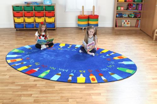 Kit For Kids Rainbow™ Oval Pencils Alphabet Carpet